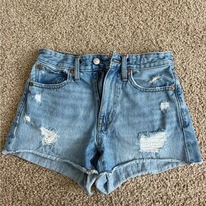 Madewell Light Blue Distressed Jean Shorts